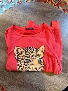 Wildfox Red Leopard Face Pullover